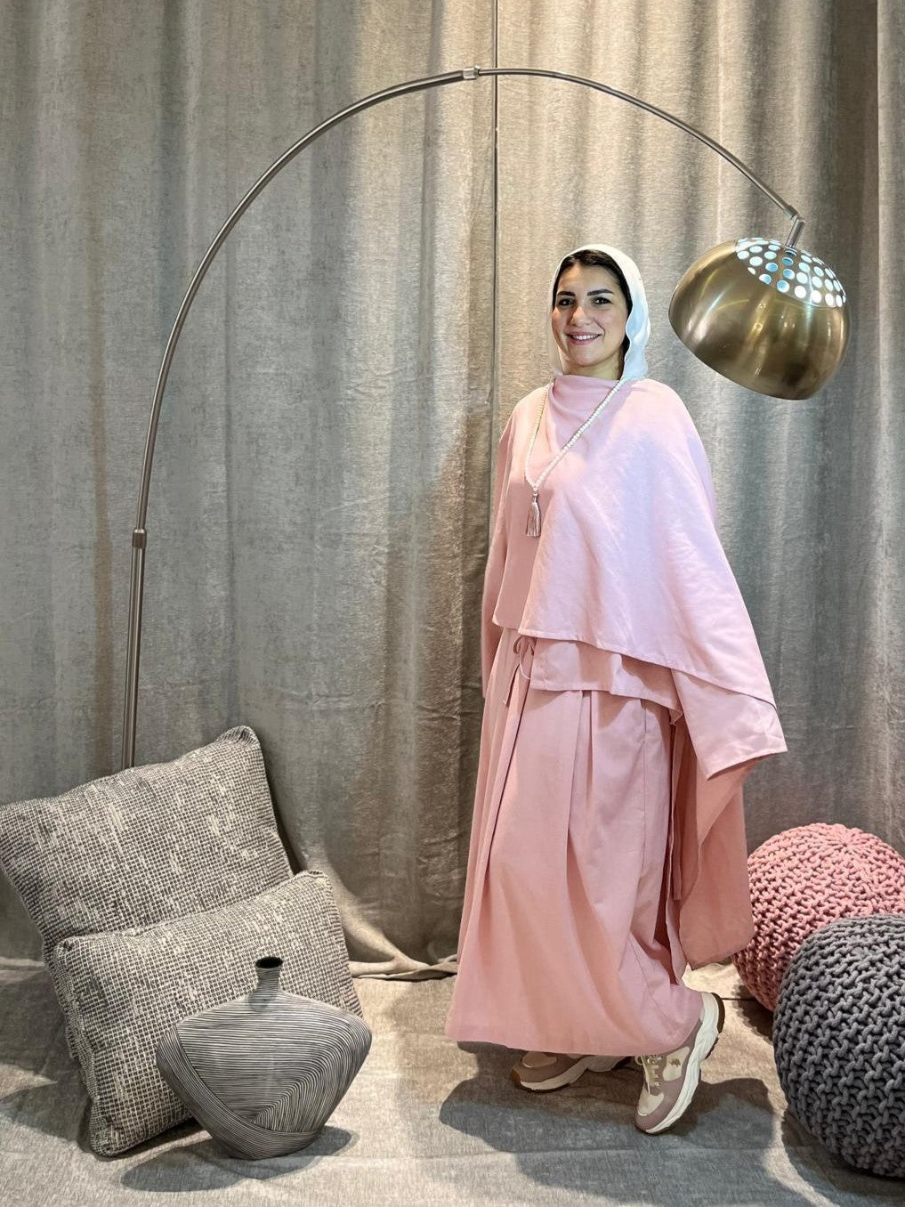 Multi-Style Oversized Blouse – Pink