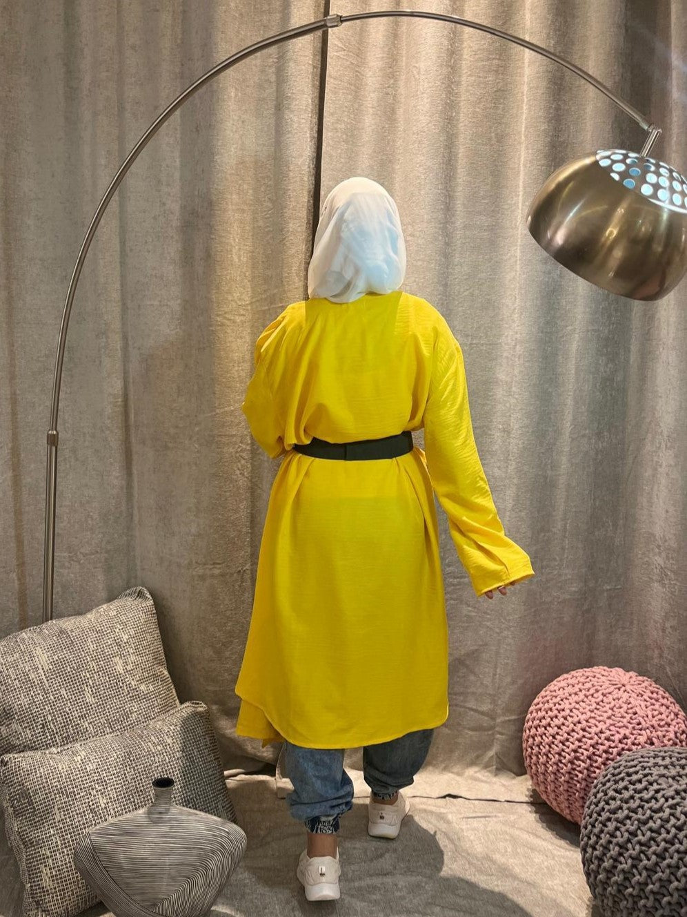 Multi-Style Oversized Blouse – Yellow