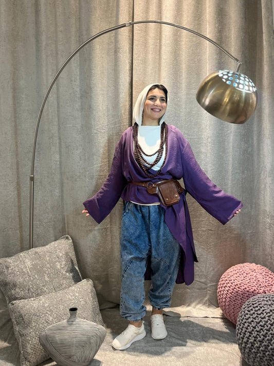 Multi-Style Oversized Blouse – Purple