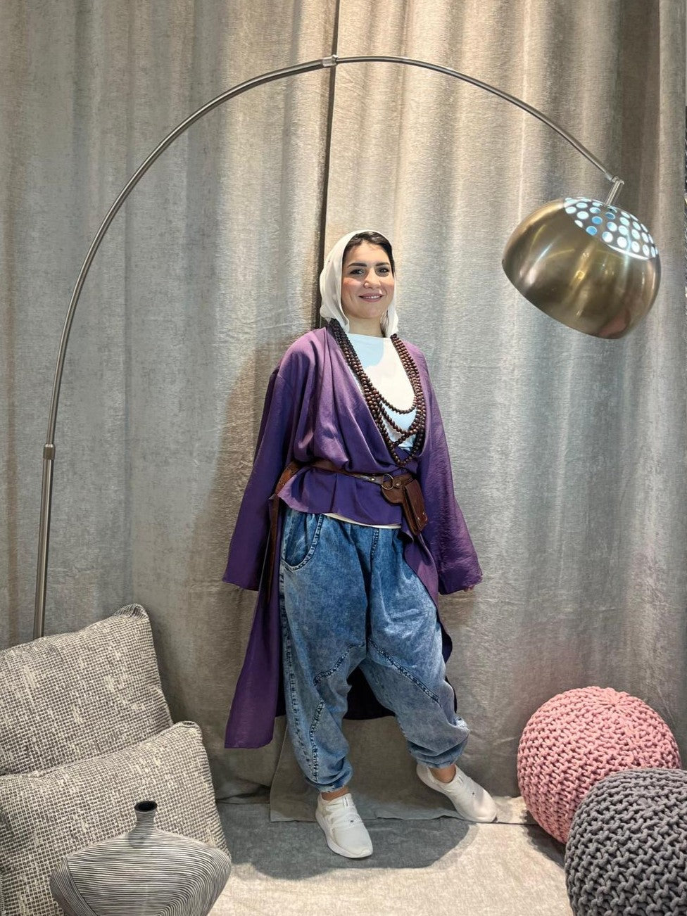 Multi-Style Oversized Blouse – Purple